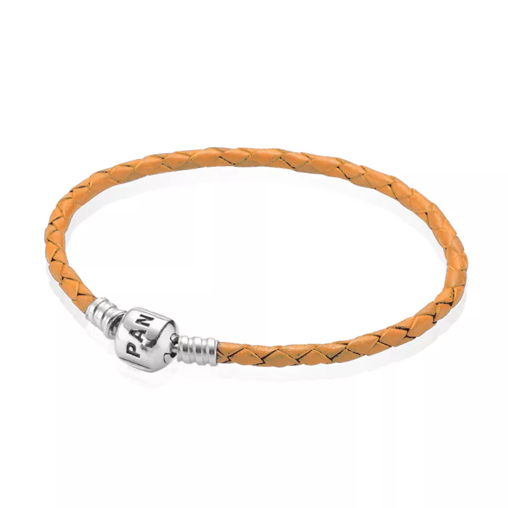 Moments jednoduchý pletený kožený náramek - PANDORA