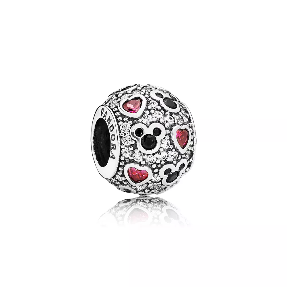 Disney, Třpytivý Mickey a srdce - 791457CZ - Přívěsky | PANDORA