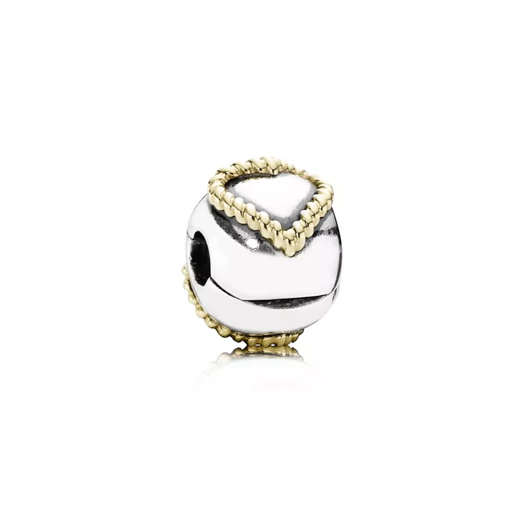 Klip srdce, sterlingové stříbro, 14kt zlato - 790599 - Přívěsky | PANDORA