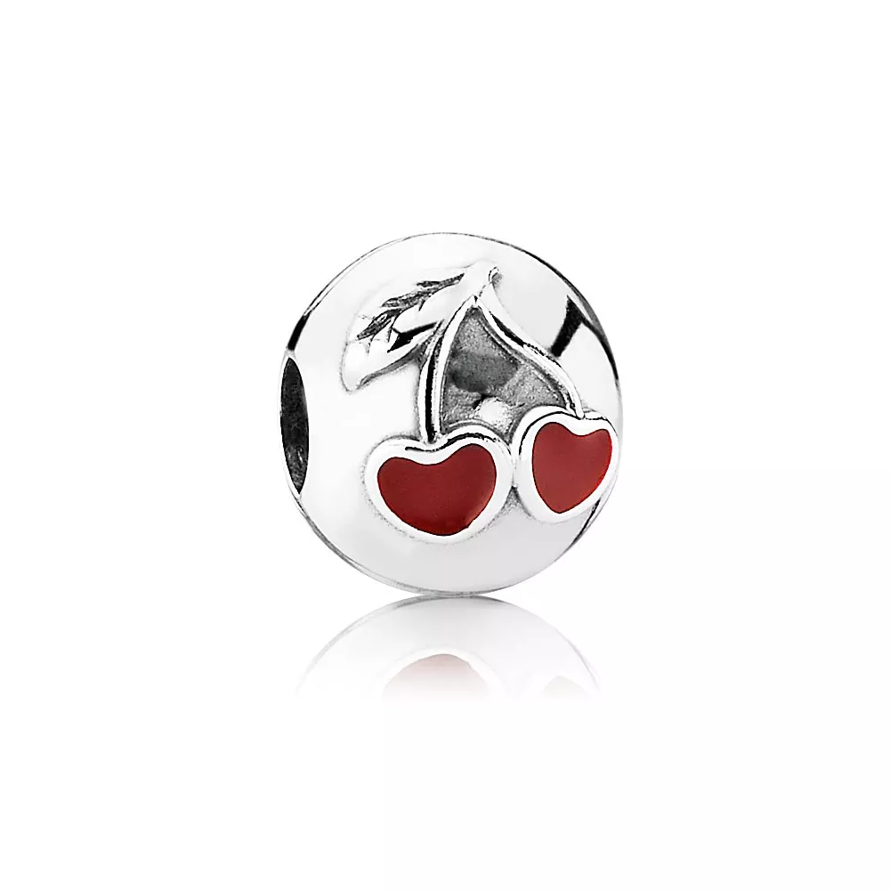 Klip červené třešničky, sterlingové stříbro, červená glazura - Teraz nové, nižšie ceny! - 791093EN39 - Přívěsky | PANDORA