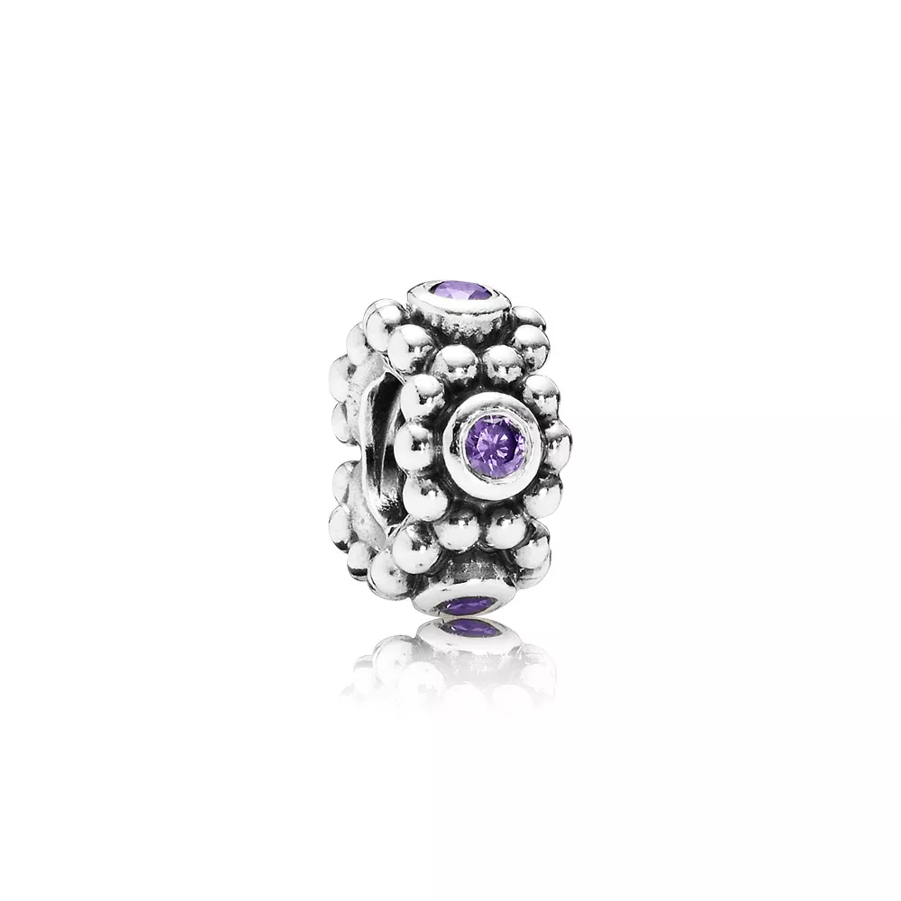 Oddělovač fialové hrátky s kruhy, sterlingové stříbro, fialová kubická zirkonie - 791122ACZ - Přívěsky | PANDORA
