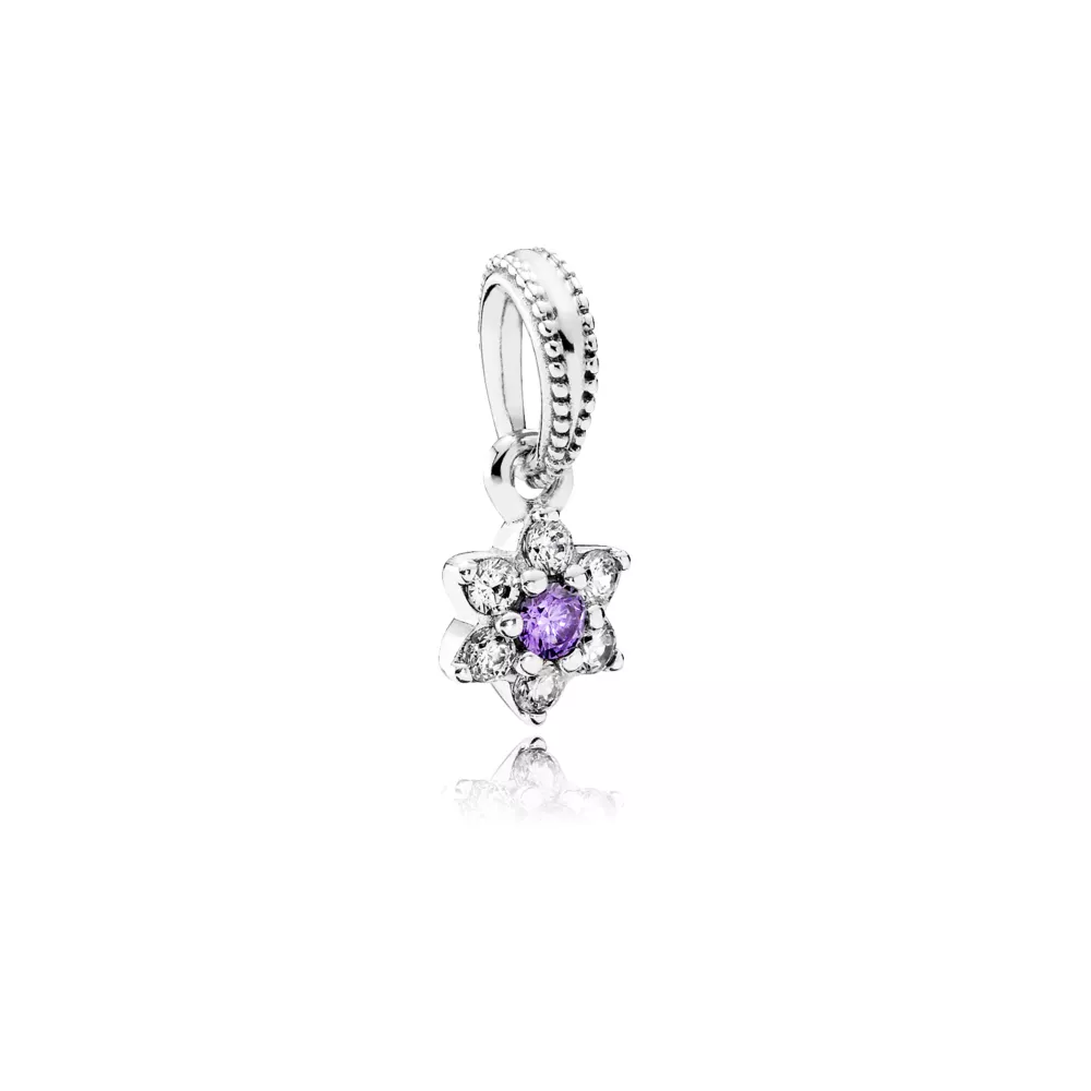 Přívěsek Pomněnka, sterlingové stříbro, fialová a čirá kubická zirkonie - 791833ACZ - Přívěsky | PANDORA