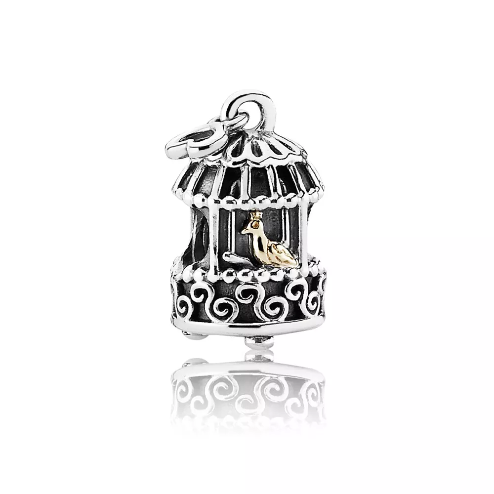 Přívěsek zlatý slavík, sterlingové stříbro, 14kt zlato - 791114 - Přívěsky | PANDORA