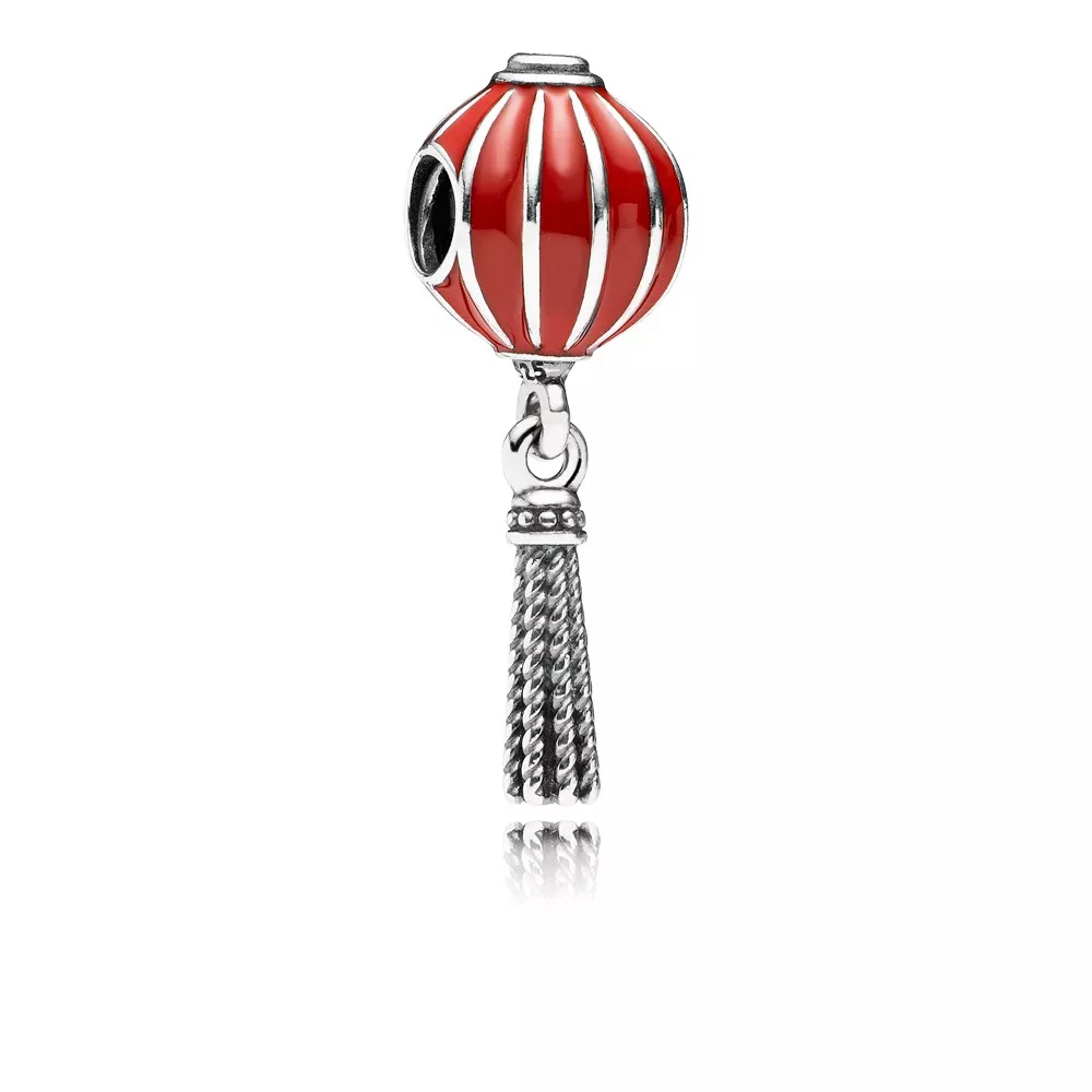 Přívěsek čínská lucerna, sterlingové stříbro, červená glazura - 791299EN09 - Přívěsky | PANDORA
