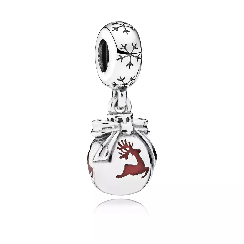 Skákající sob, sterlingové stříbro, průsvitná červená glazura - 791768EN07 - Přívěsky | PANDORA