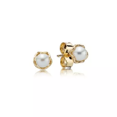 Naušnice, 14kt zlato, růžová glazura - 250319P - Náušnice | PANDORA