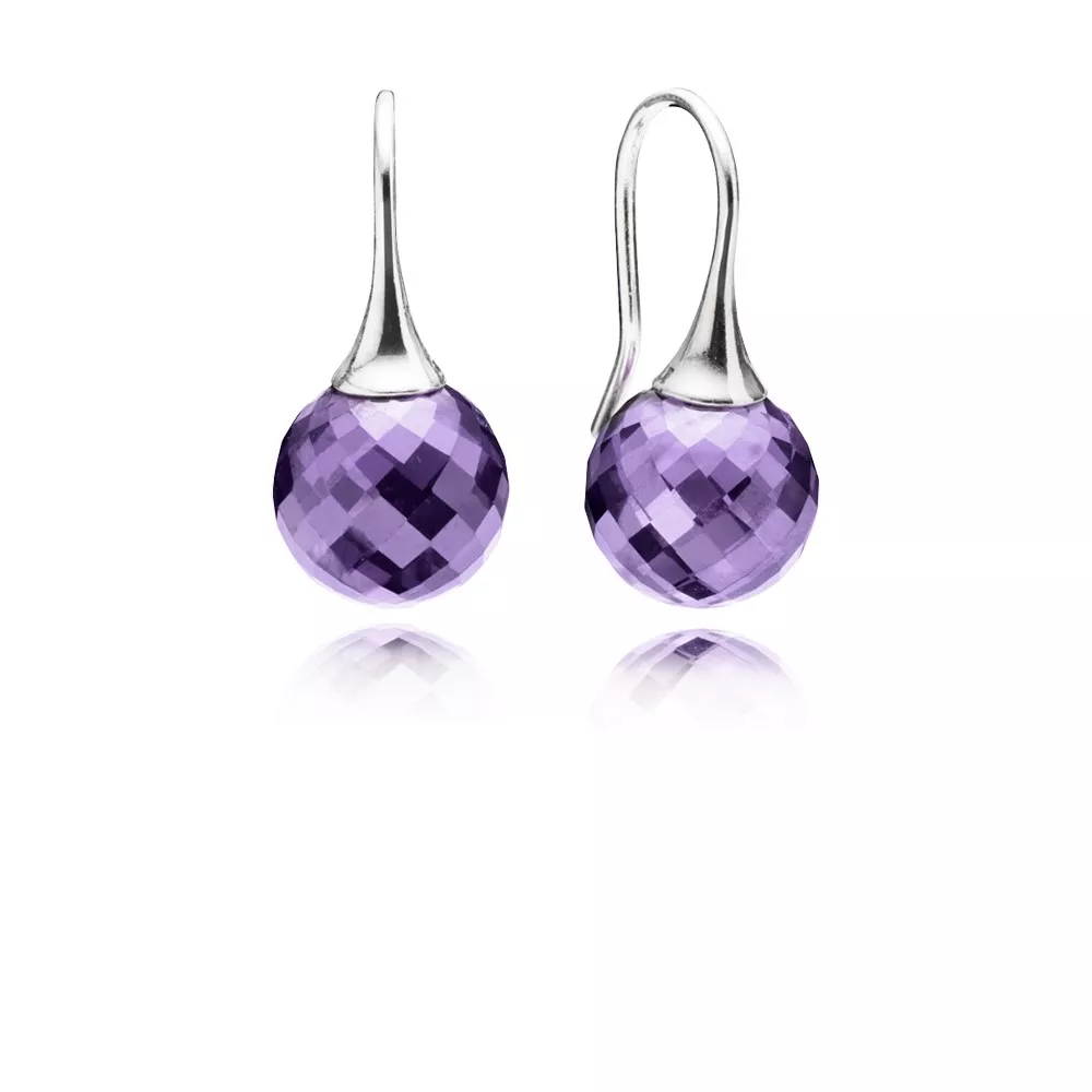 Naušnice, sterlingové stříbro, fialová kubická zirkonie - 290552ACZ - Náušnice | PANDORA