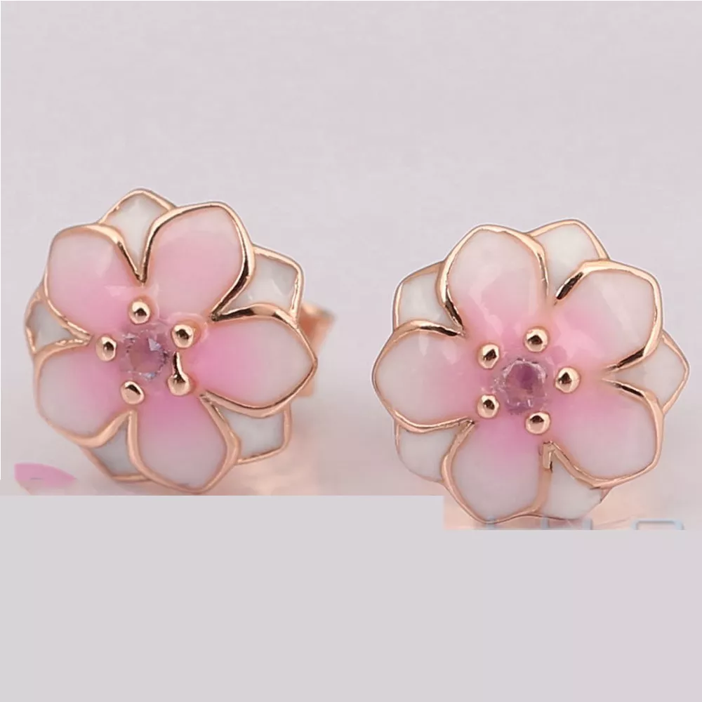 Náušnice Rose Gold Magnolia Bloom PANDORA