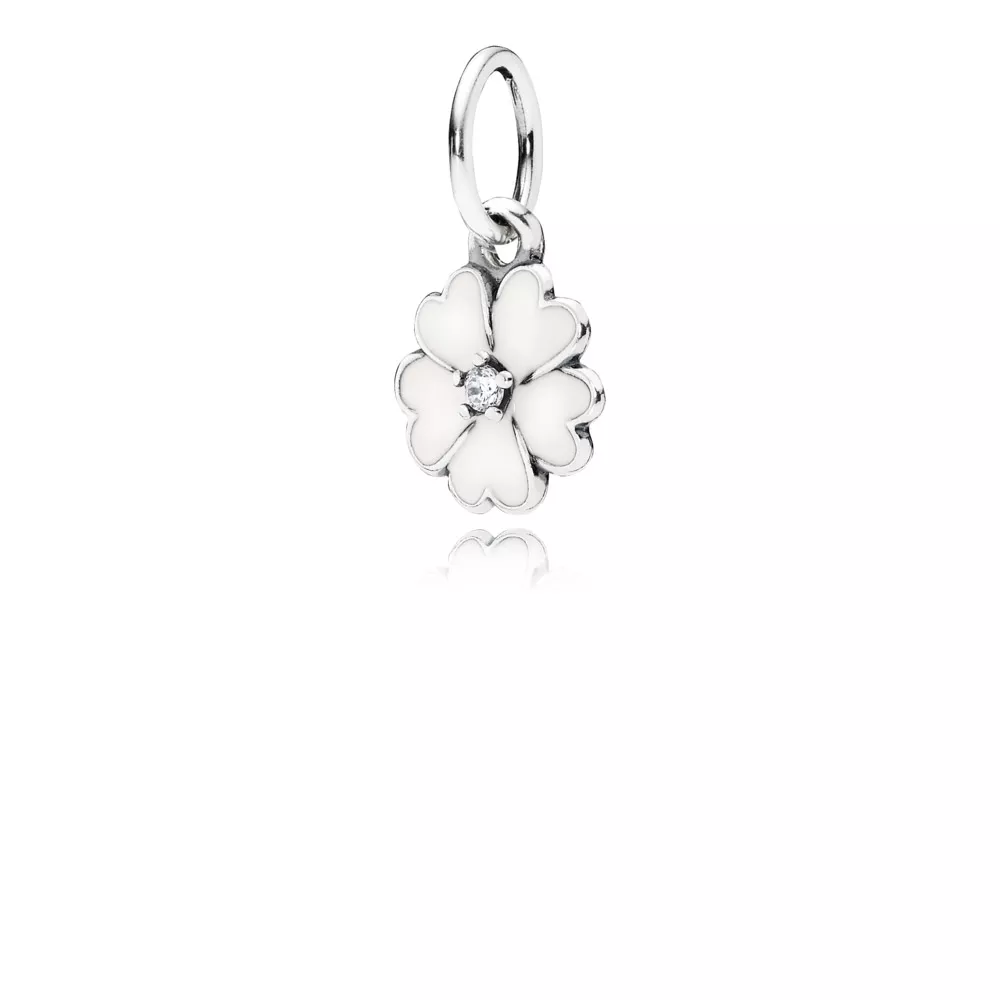 Náhrdelník - přívěsek, sterlingové stříbro, kubická zirkonie, bílá glazura - 390365EN12 - Náhrdelníky a přívěsky | PANDORA