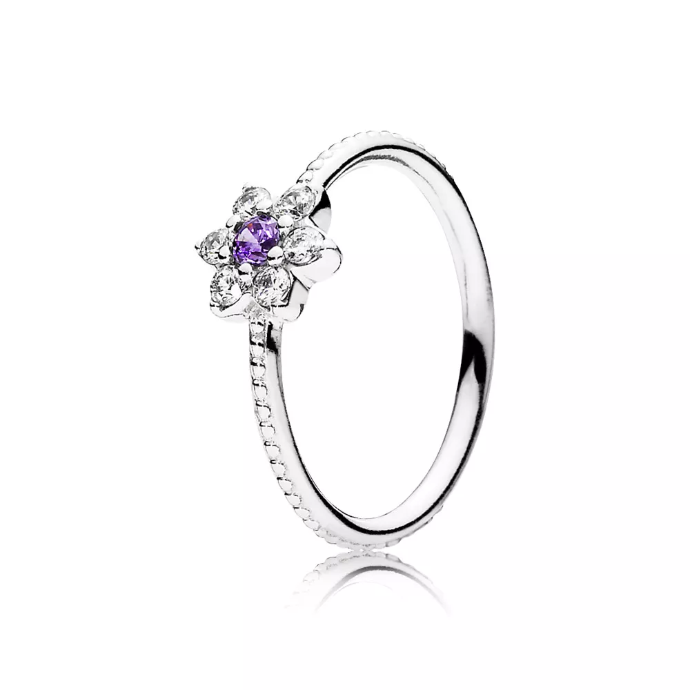 Prsten, sterlingové stříbro, fialová a čirá kubická zirkonie - 190990ACZ - Prsteny | PANDORA