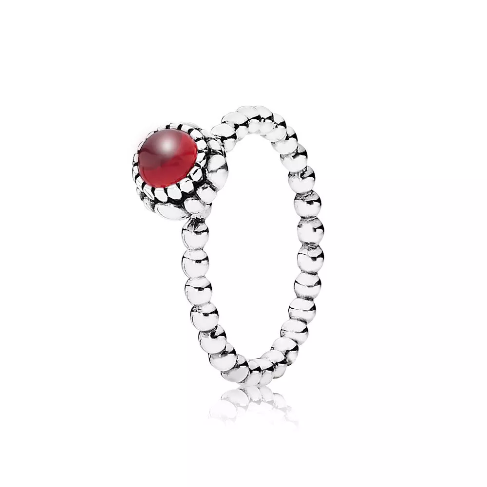 Silver ring, birthstone-January, garnet - 190854GA - Prsteny | PANDORA