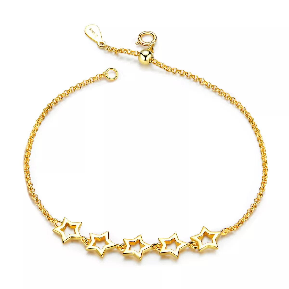 14k pozlacené řetízkový náramek strážná hvězda scb162 jako pandora