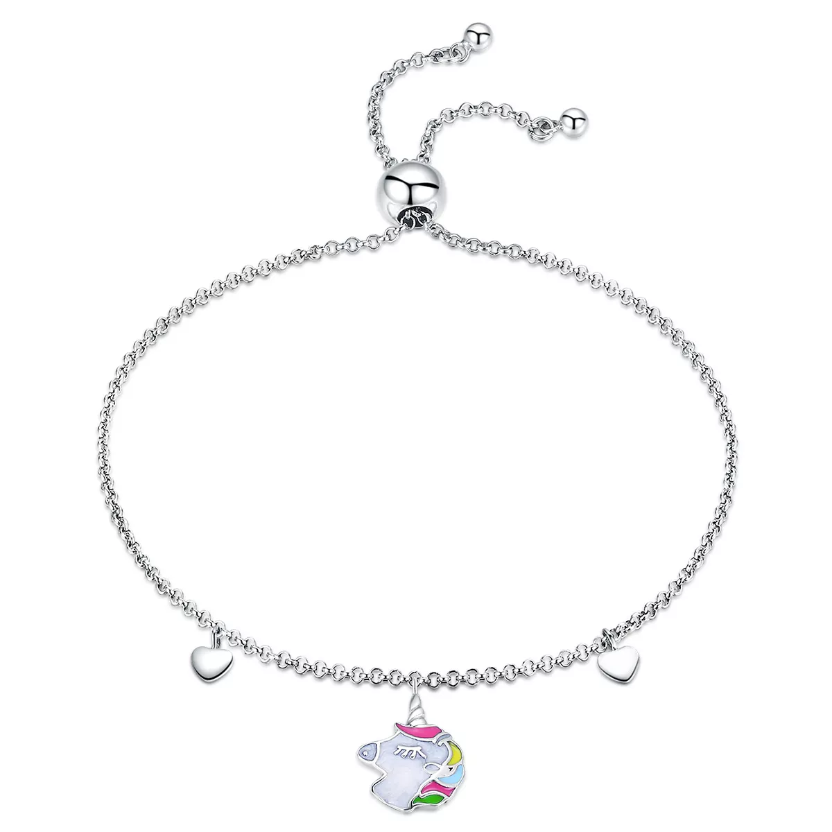 stříbrné řetízkový náramek jednorožec paměti scb106 jako pandora