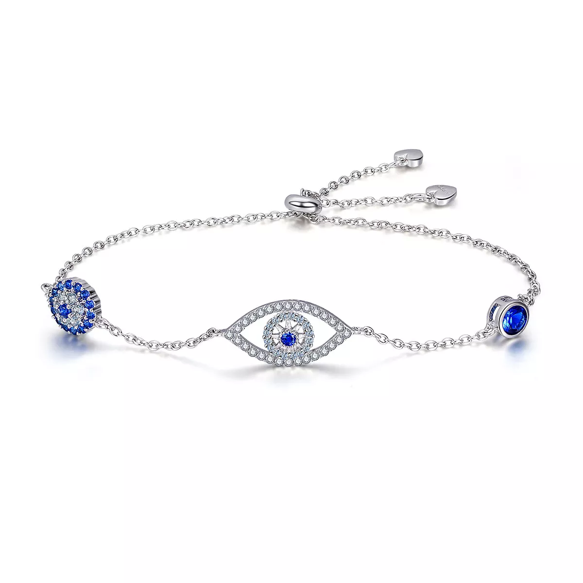 stříbrné řetízkový náramek oko z opatrovník scb089 kubická zirkonie pandora styl