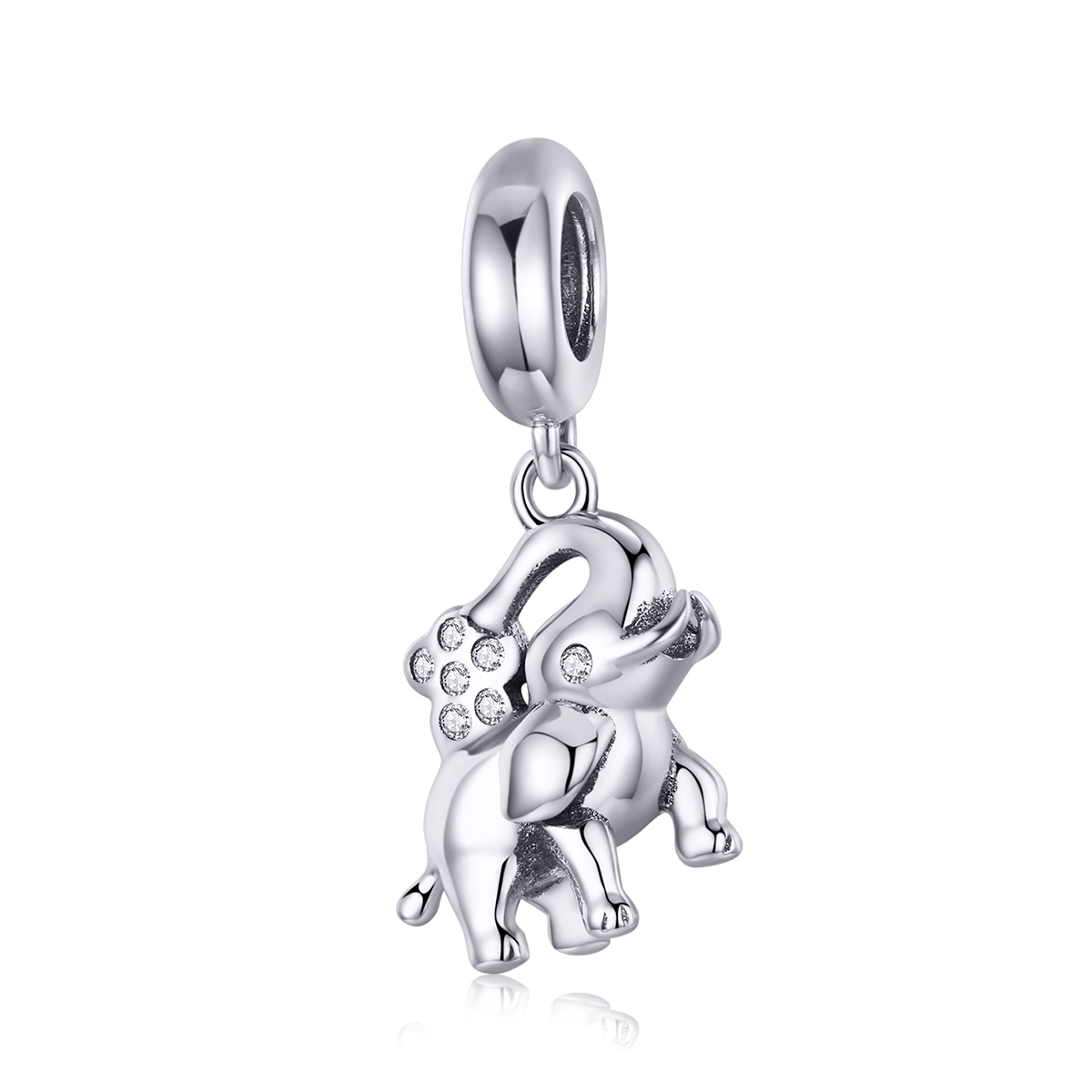 stříbrné visací přívěsek šťastný slon scc1059 kubická zirkonie pandora styl
