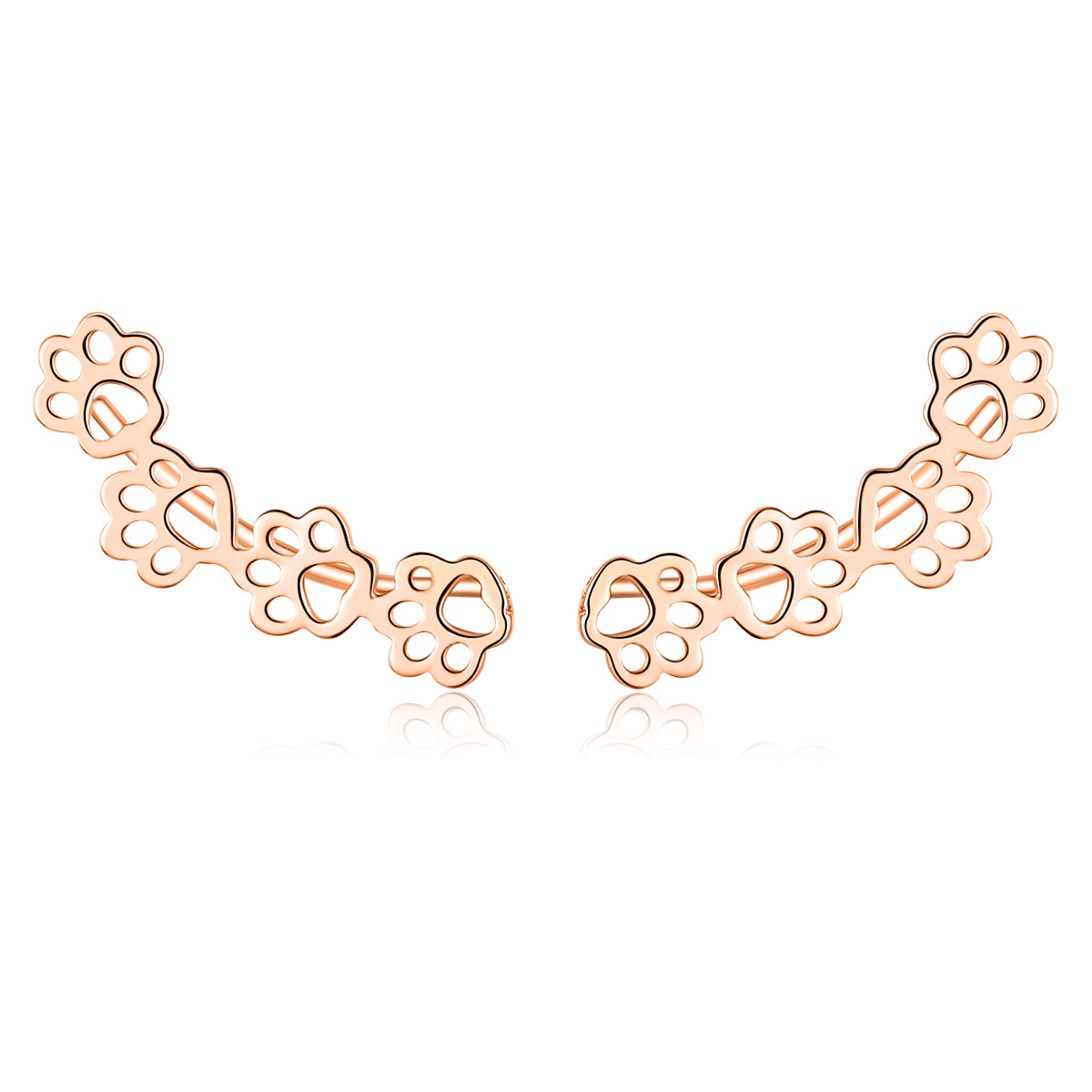rose gold peckové náušnice tlapa tisk sce430 c pandora styl