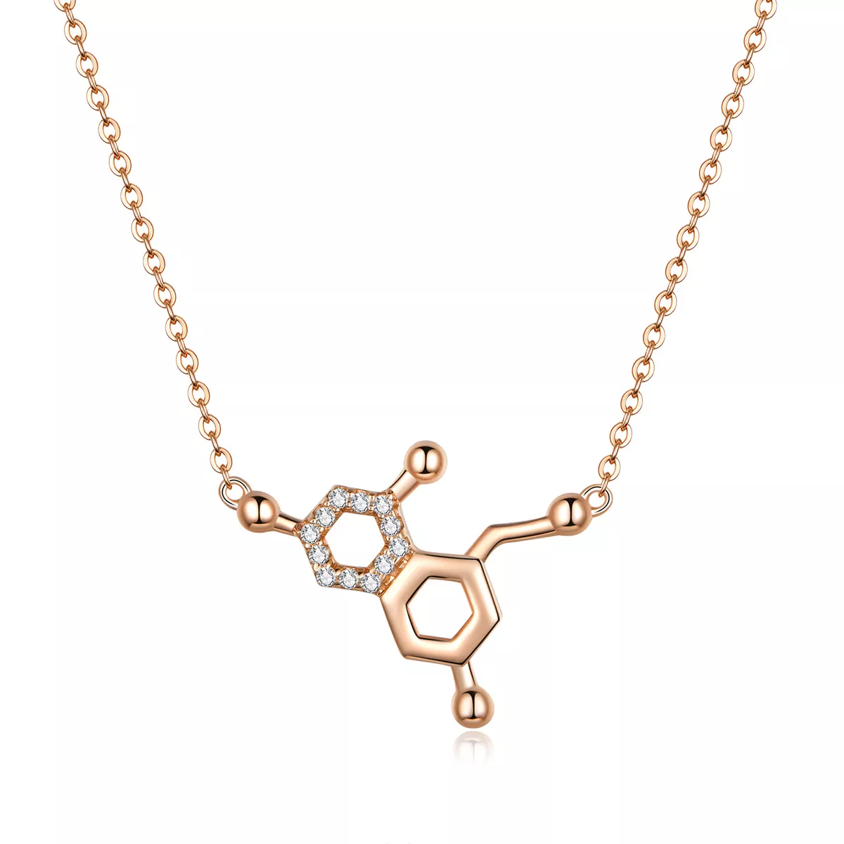 Rose Gold Náhrdelník Láska Molekulární SCN361, Kubická zirkonie, jako Pandora