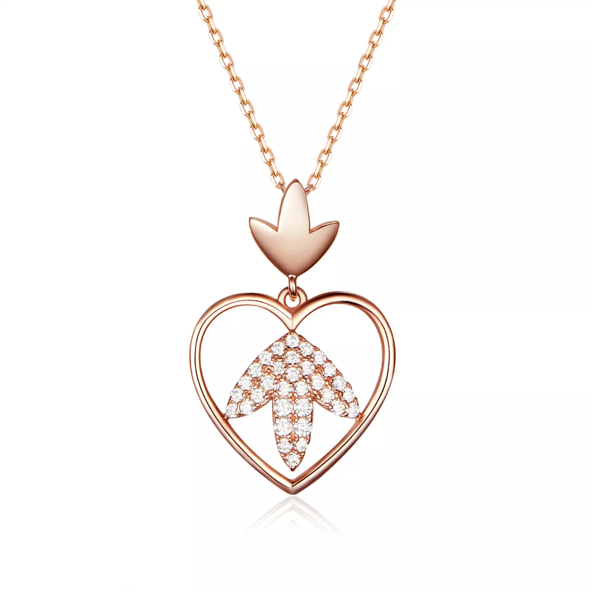 rose gold náhrdelník pozdní podzim scn313 kubická zirkonie jako pandora