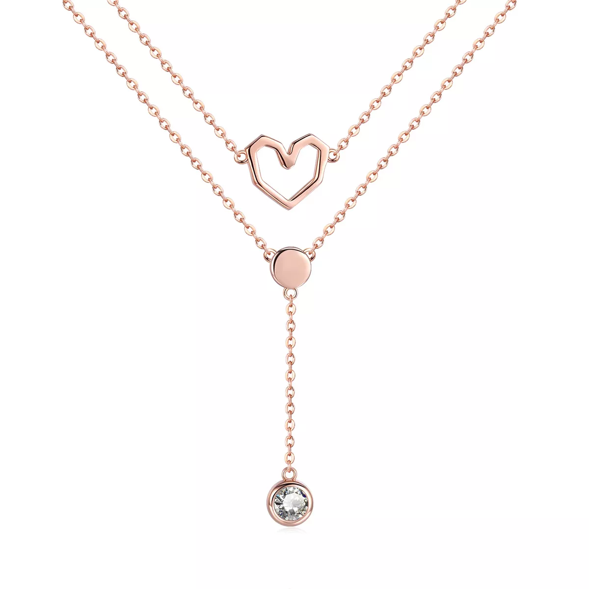 rose gold náhrdelník země srdce scn317 kubická zirkonie jako pandora