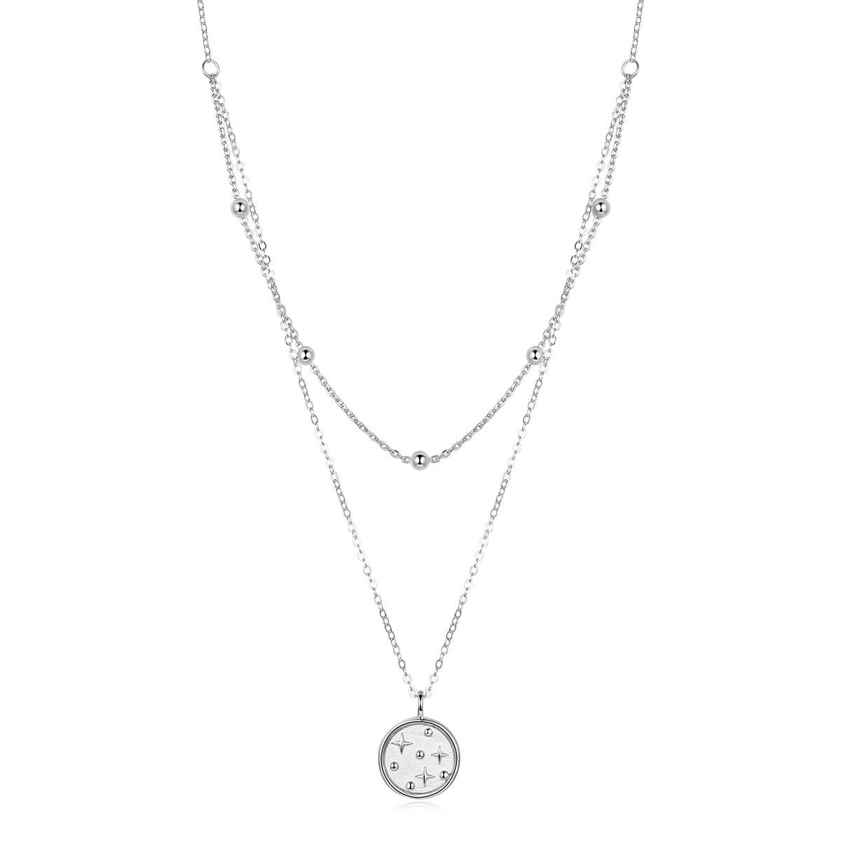 stříbrné náhrdelník hvězdy s dvojitými liniemi scn365 pandora styl