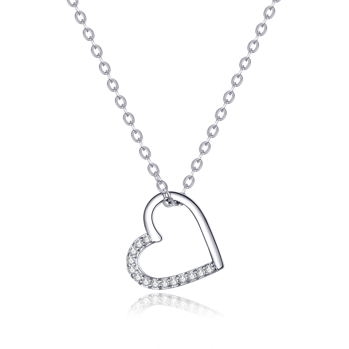 stříbrné náhrdelník jiskřivý srdce scn347 kubická zirkonie jako pandora