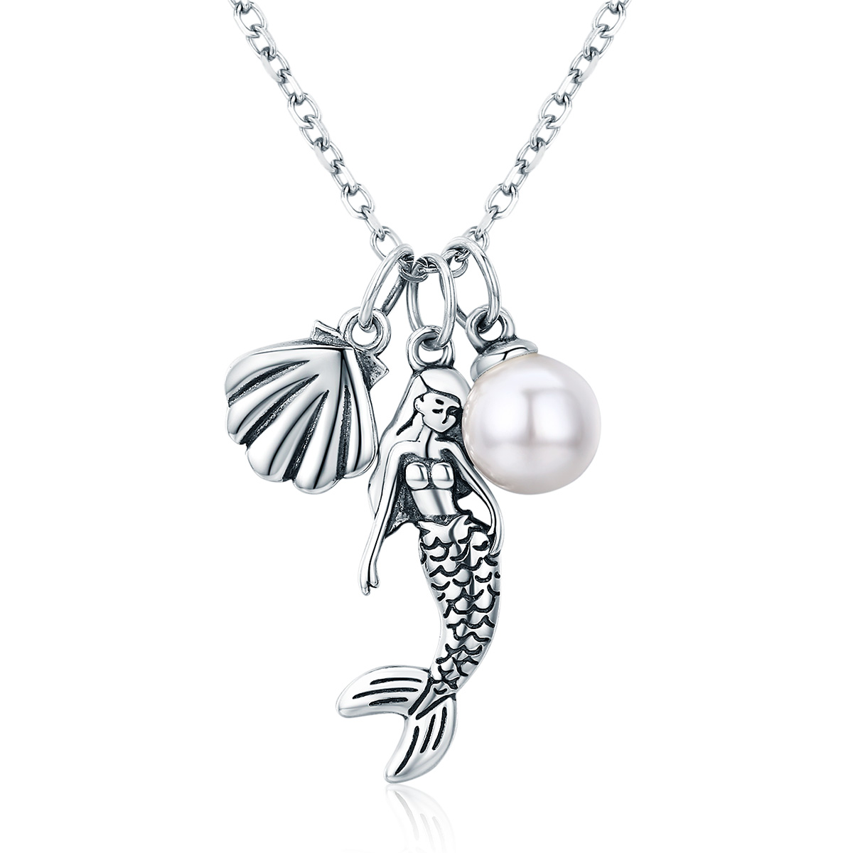stříbrné náhrdelník legenda o mořské panně scn237 pandora styl