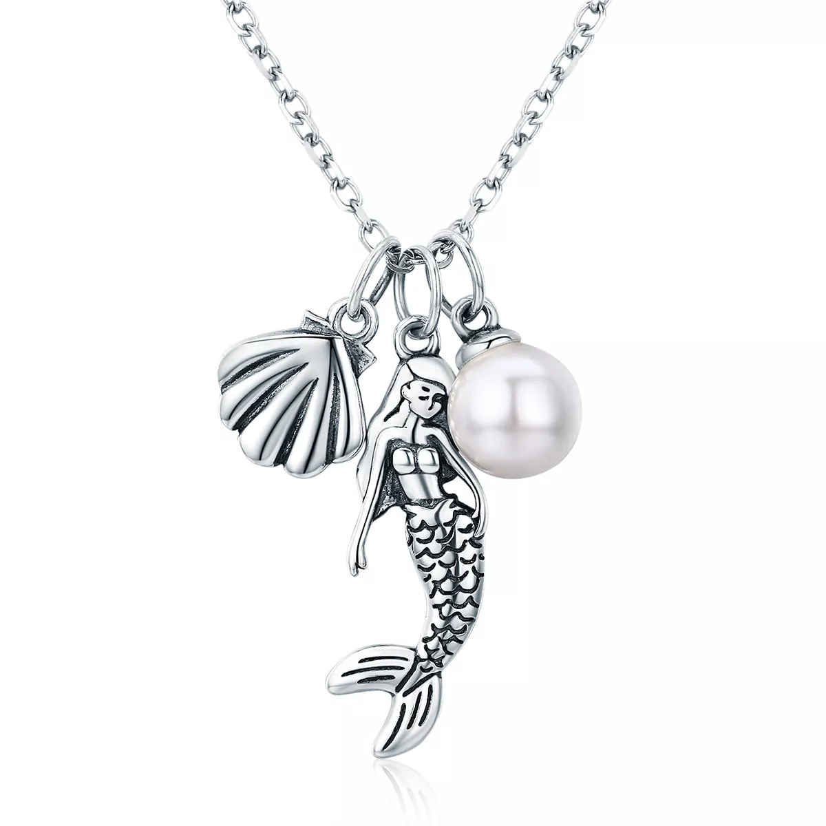 Stříbrné Náhrdelník Legenda O Mořské Panně SCN237 Pandora styl