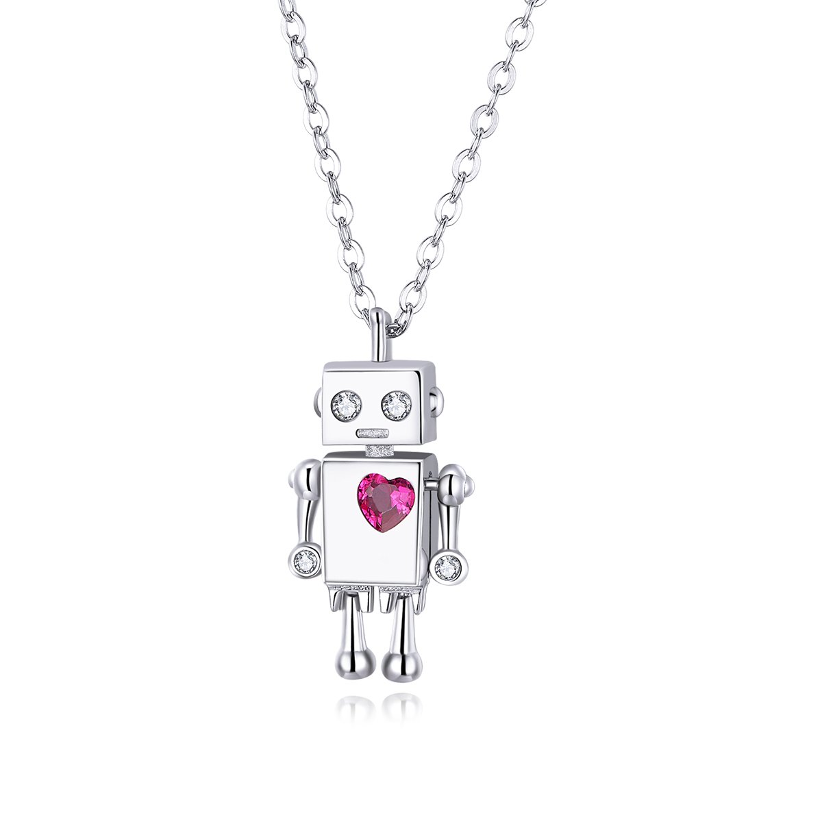 stříbrné náhrdelník robot lásky scn388 kubická zirkonie jako pandora