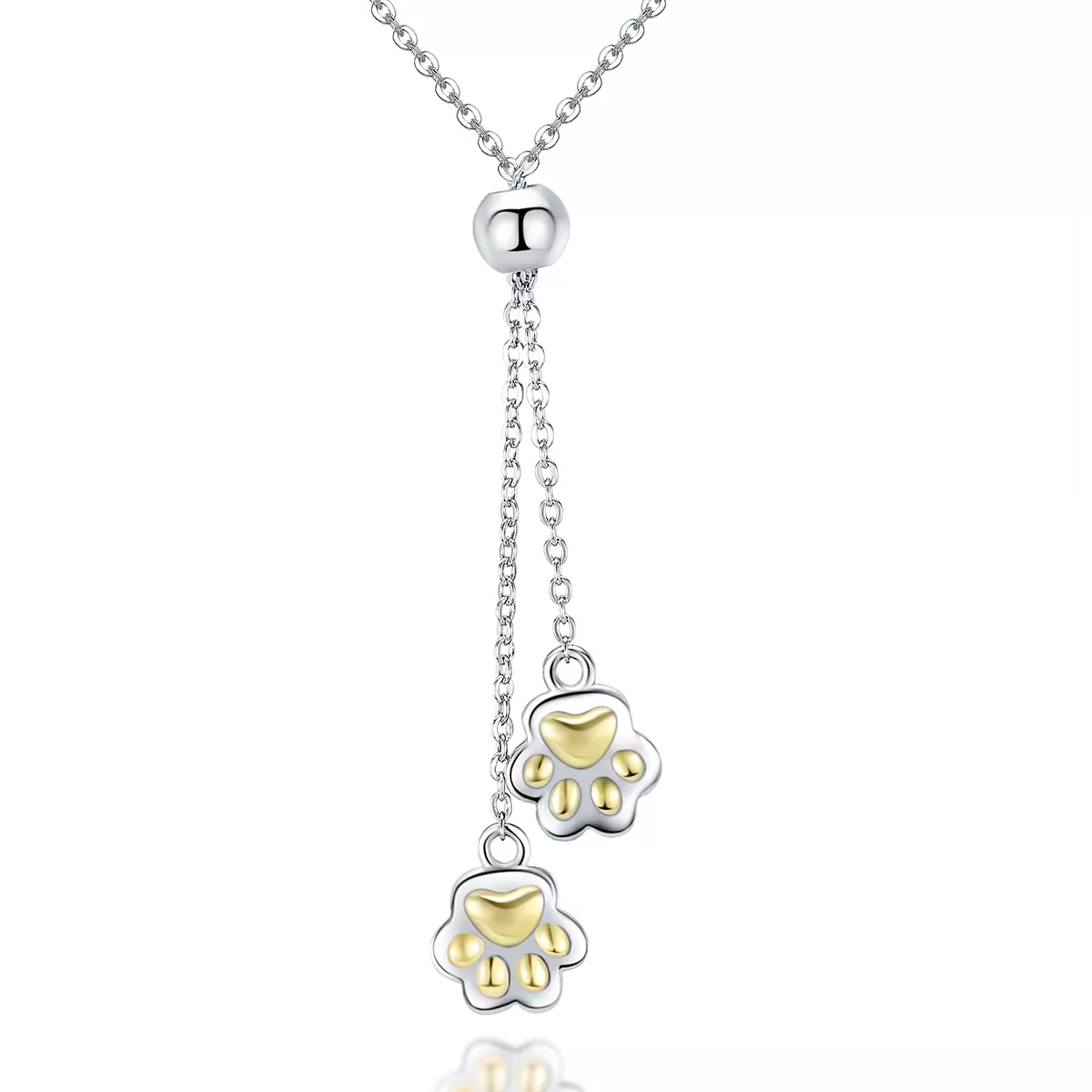 stříbrné náhrdelník roztomilá kočka tlapa scn291 pandora styl