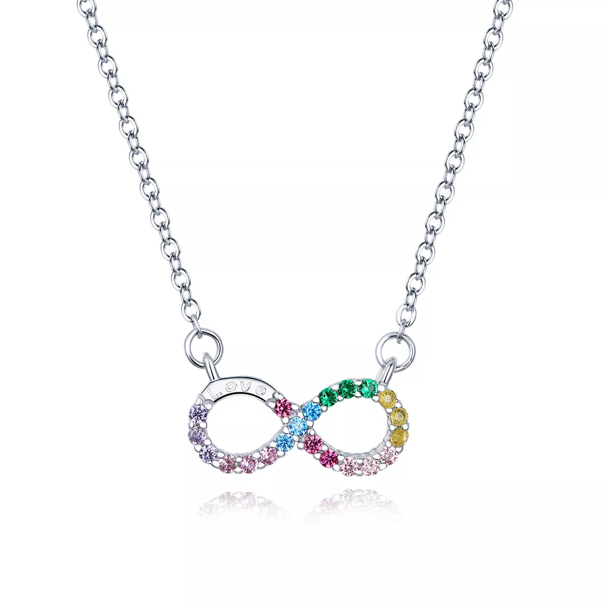 Stříbrné Náhrdelník Symbol Nekonečna SCN402, Kubická zirkonie, jako Pandora