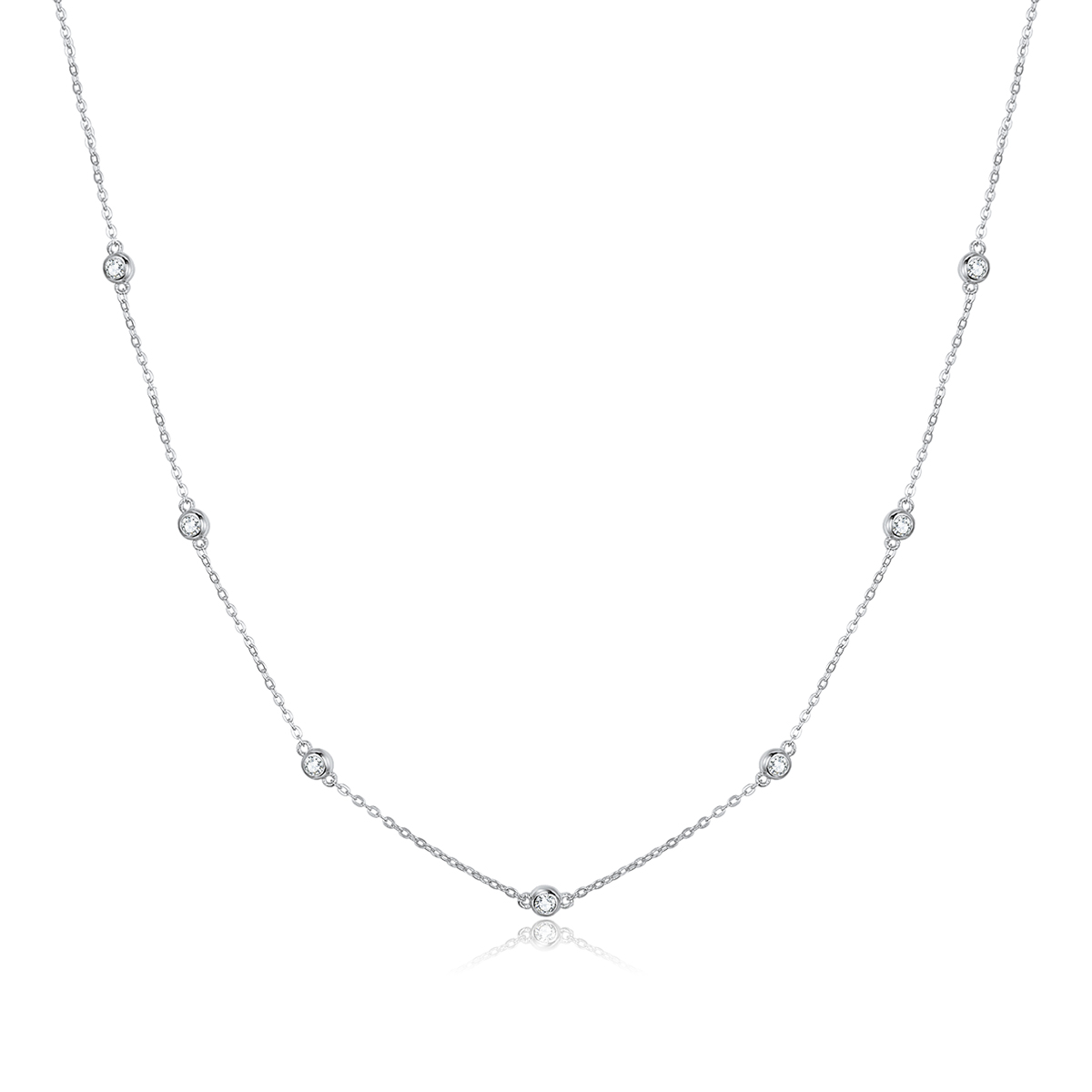 stříbrné řetízkový náhrdelník jednoduchý scn393 kubická zirkonie jako pandora