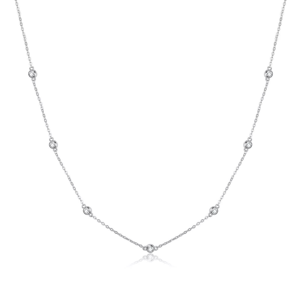 stříbrné řetízkový náhrdelník jednoduchý scn393 kubická zirkonie jako pandora