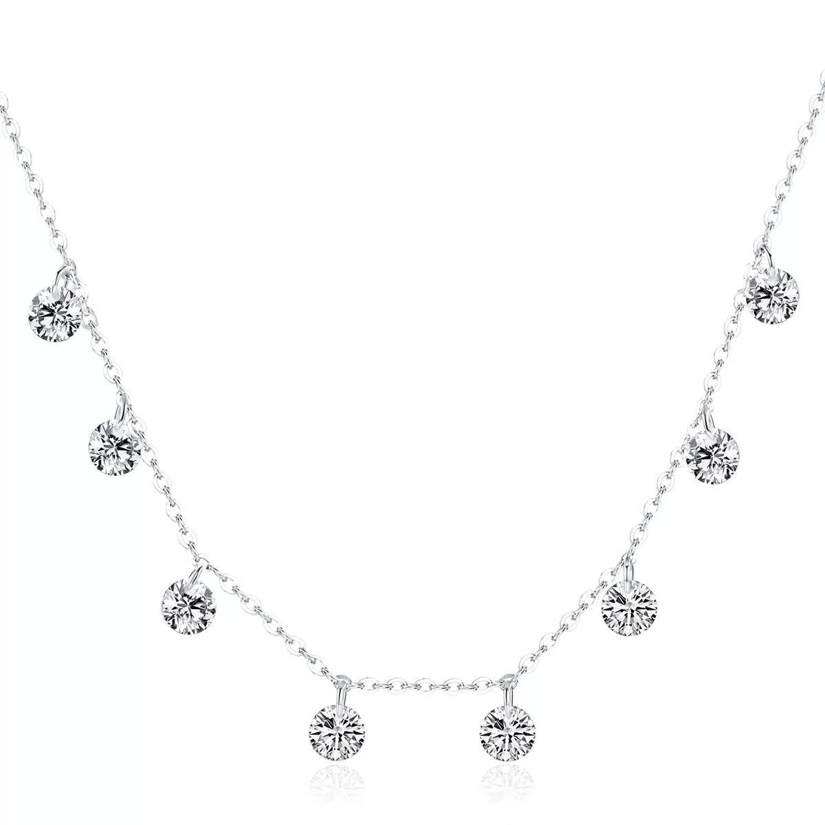 Stříbrné Řetízkový náhrdelník Krása Jednoduchosti SCN299, Kubická zirkonie, jako Pandora