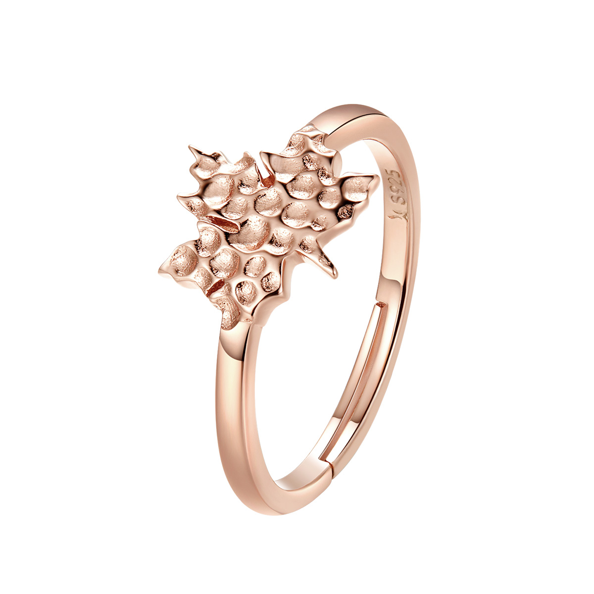 rose gold prsten javorový list scr481 pandora styl