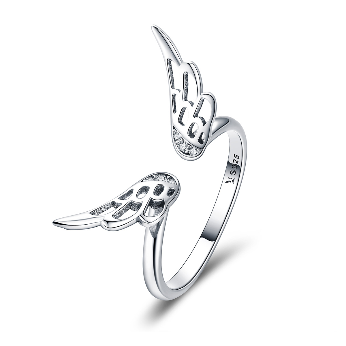 stříbrné prsten elfí křídla scr457 kubická zirkonie jako pandora