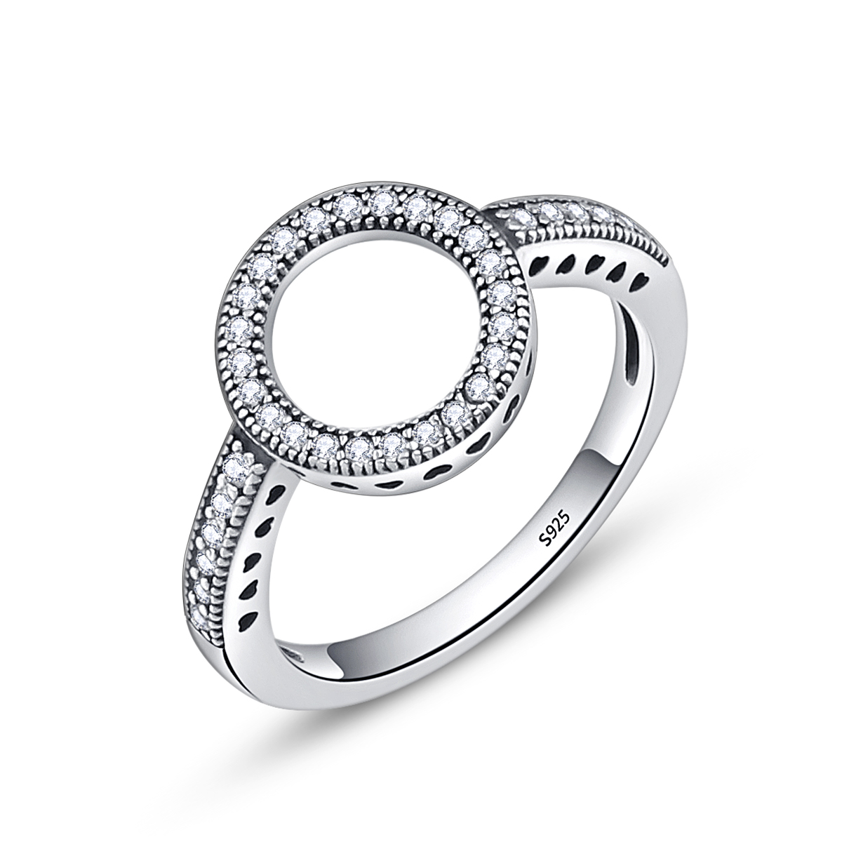 stříbrné prsten halo scr041 kubická zirkonie jako pandora