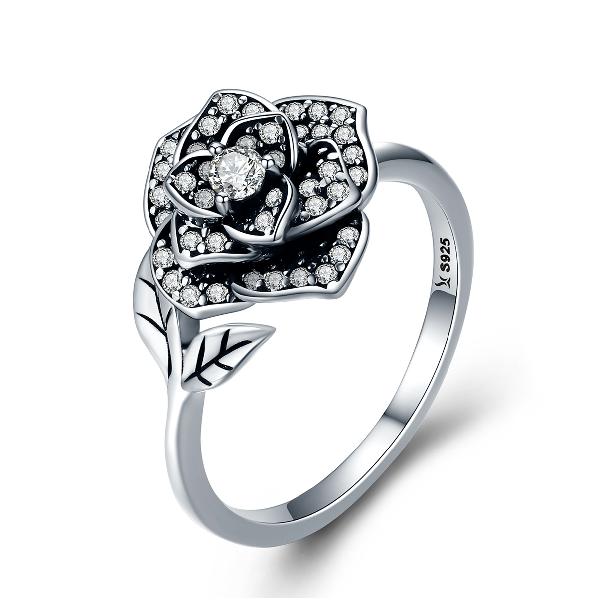 stříbrné prsten růže láska scr382 pandora styl
