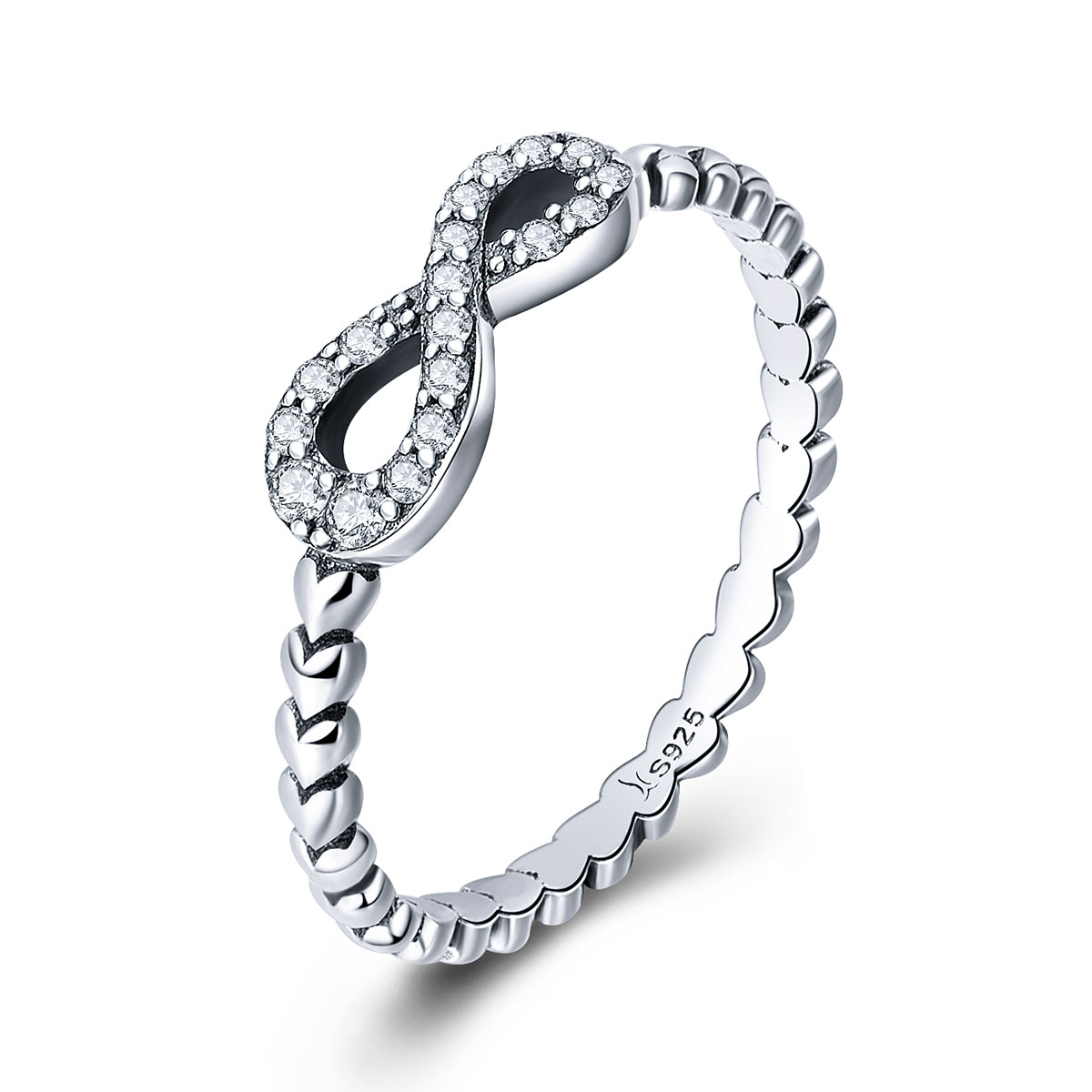 stříbrné prsten věčné srdce scr414 kubická zirkonie jako pandora